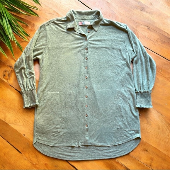 FP Beach Free People Oversized Button Down Tunic Shirt - Small - Picture 5 of 12